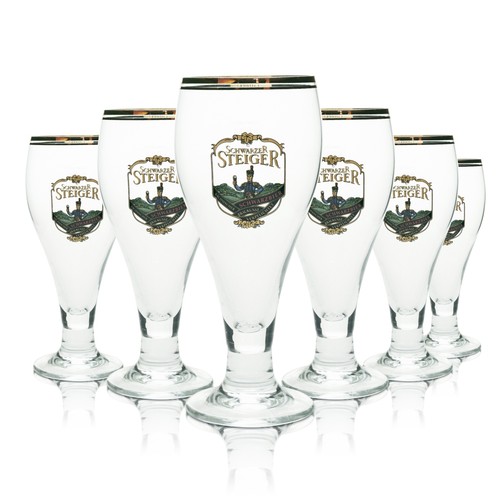 Schwarzer steiger bier glas - 6x,